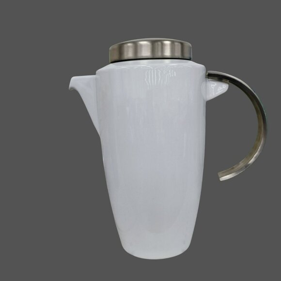 MCM Thomas Rosenthal Vario Porcelain & Stainless Coffee Set, Postmodern Cups Pot - Picture 12 of 12